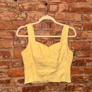 Old Navy Pale Yellow Square-Neck Cropped Tank